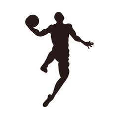 Fototapeta premium silhouette of basketball player icon