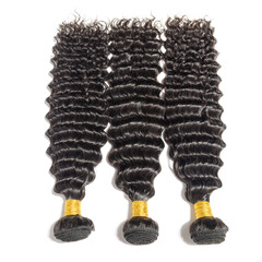 deep  wave curly black human hair weaves extensions bundles