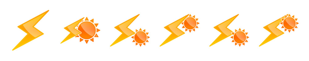 天気アイコン（雷メインの晴れセット）
