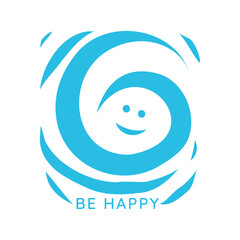 Logo design about be happy concept