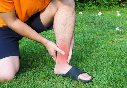 Men suffering from leg pain and chronic ankle pain.
