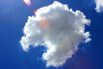 White clouds on deep blue sky