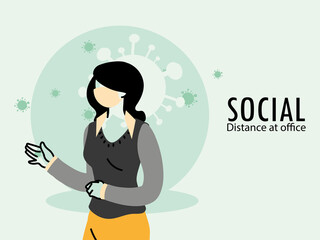 secretary worker using face mask during pandemic