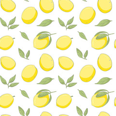 Hand draw fresh lemon background. Good for printing
