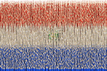 Flag of Paraguay made with color pencils. Art related conceptual 3D rendering