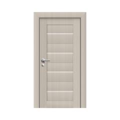 Closed building interior door template realistic vector illustration isolated.