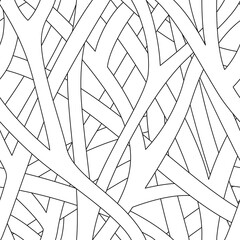 Abstract trunk seamless pattern. Black and white illustration. Monochrome repeating pattern. © wowow