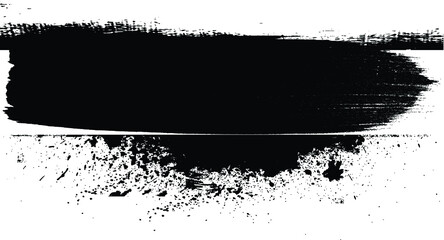 Grunge Paint stripe . Vector brush Stroke . Distressed banner . Black isolated paintbrush collection . Modern Textured shape . Dry border in Black . 