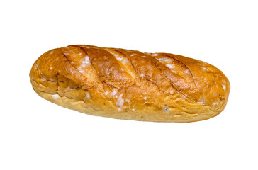 loaf with mold. isolate on a white background. spoiled bread