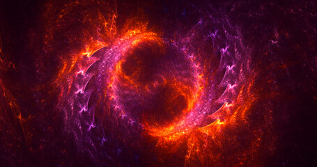 Obraz premium 3D rendering abstract multicolor fractal light background