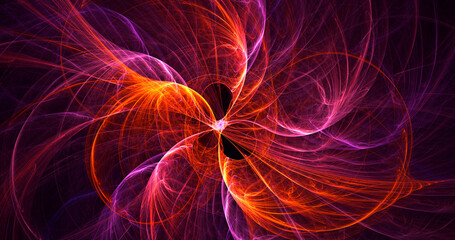 3D rendering abstract multicolor fractal light background