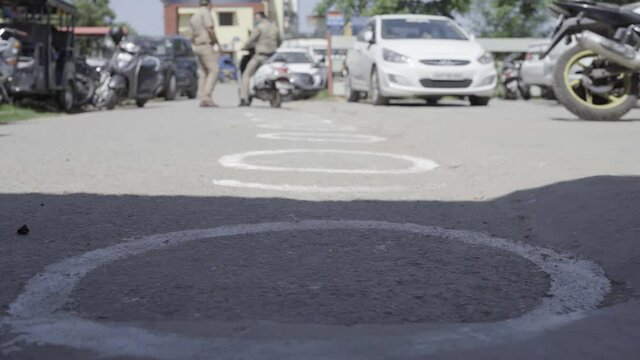 Coronavirus outbreak in India. Police ,Health department doing work , maintains social distancing to Stop Coronavirus (COVID-19). Atomos ninja 10 bit 4k .