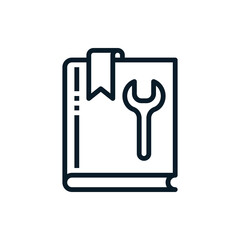 Catalog, handbook, user guide book outline icons. Vector illustration. Editable stroke. Isolated icon suitable for web, infographics, interface and apps.