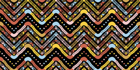 Retro zigzag african style pattern. Chevron design