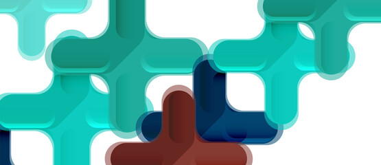 Glossy multicolored plastic style cross composition, x shape design, techno geometric modern abstract background. Trendy abstract layout template