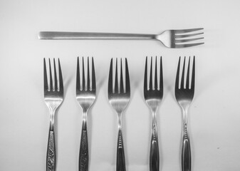 Steel Fork on white background