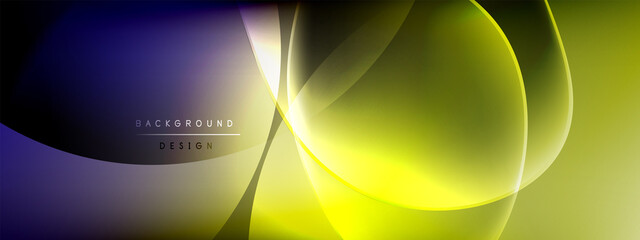 Vector abstract background - liquid bubble shapes on fluid gradient with shadows and light effects. Shiny design template for text