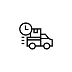 Schedule Pickup Icon  in black line style icon, style isolated on white background