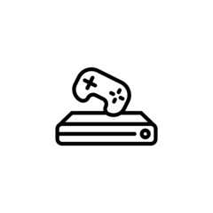 Game console icon  in black line style icon, style isolated on white background