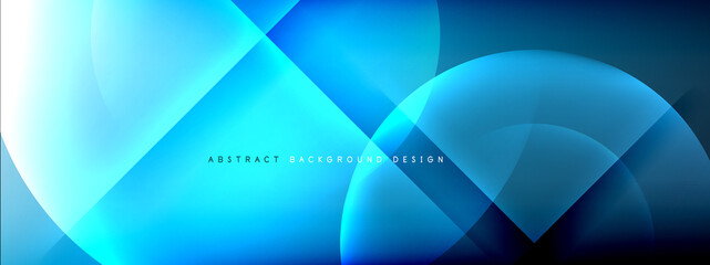 Vector abstract background - circle and cross on fluid gradient with shadows and light effects. Techno or business shiny design templates for text