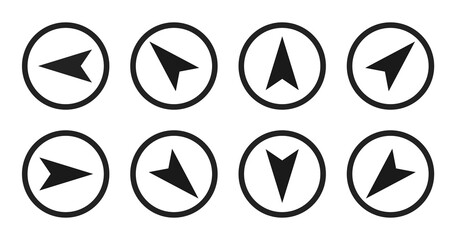 Navigation Arrow Icons set isolated on white background. Flat Design. Vector illustration © Edy Widianto