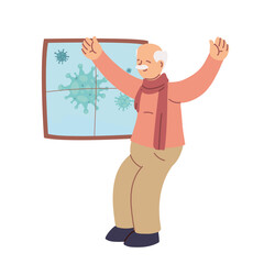 elderly grandfather at home to prevent covid