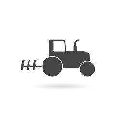 Tractor icon with shadow
