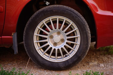 Fototapeta na wymiar wheel of the car