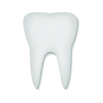 Tooth on a white background, sign for design, vector illustration