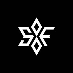 SF monogram logo with star shape and luxury style