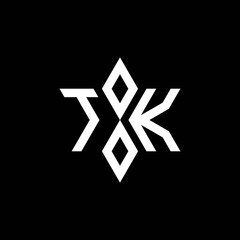 TK monogram logo with star shape and luxury style