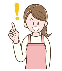 要点を説明する若い主婦のイラスト