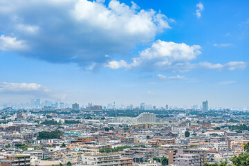 【都市イメージ】俯瞰で見る住宅街とビル群