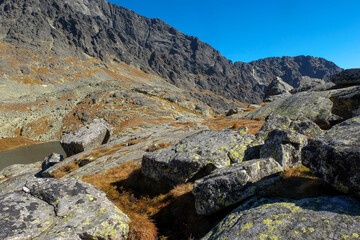 Great Cold Valley in High Tatras, Slovakia. The Great Cold Valley is 7 km long valley, very attractive for tourists