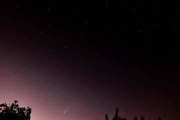 Fototapeta premium Comet against the background of the starry sky