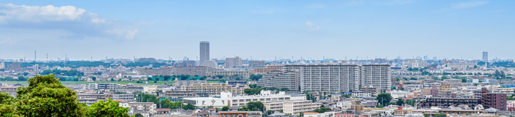 Obraz premium 【都市イメージ】俯瞰で見る住宅街とビル群