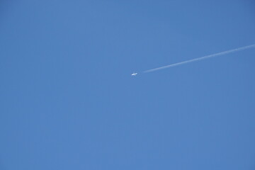airplane in the clear sky