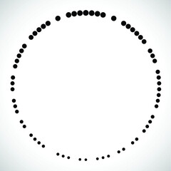 Halftone dots in circle form. round logo . vector dotted frame . design element