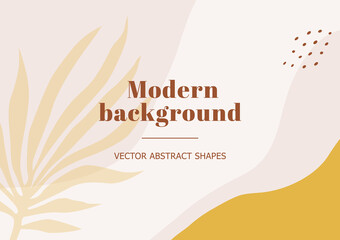 Fototapeta na wymiar Fashion stylish templates with organic abstract shapes and line in nude pastel colors. Neutral background in minimalist style. Contemporary vector Illustration