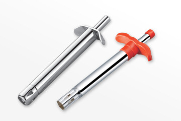 kitchen gas lighter, Regular Gas Lighter in Kitchen, stainless steel, gas stove, candles, campfire and barbecue isolated on white background.