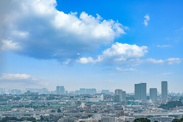 【都市イメージ】俯瞰で見る住宅街とビル群