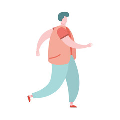 young man walking avatar character