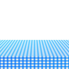 Blue corner tablecloth on white background. Vector stock illustration.