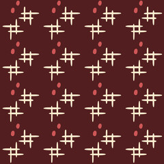 Japanese Cross Shape Motif Vector Seamless Pattern