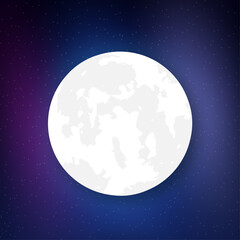 Planet in Space. Realistic moon. Vector stock illustration.