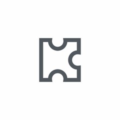 Letter K logo in the shape of a puzzle