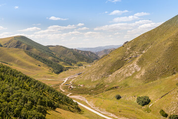 Beautiful landscape in Huanghuagou Huitengxile grassland near Hohhot, Inner Mongolia, China