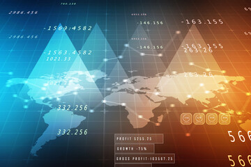 2d illustration world map abstract background