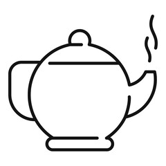 Ayurveda tea pot icon. Outline ayurveda tea pot vector icon for web design isolated on white background