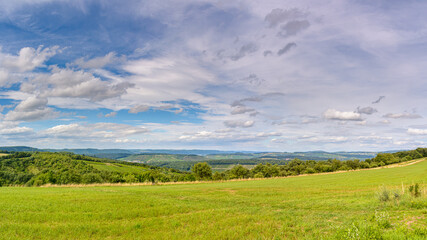Landscape view at a green field in Germany